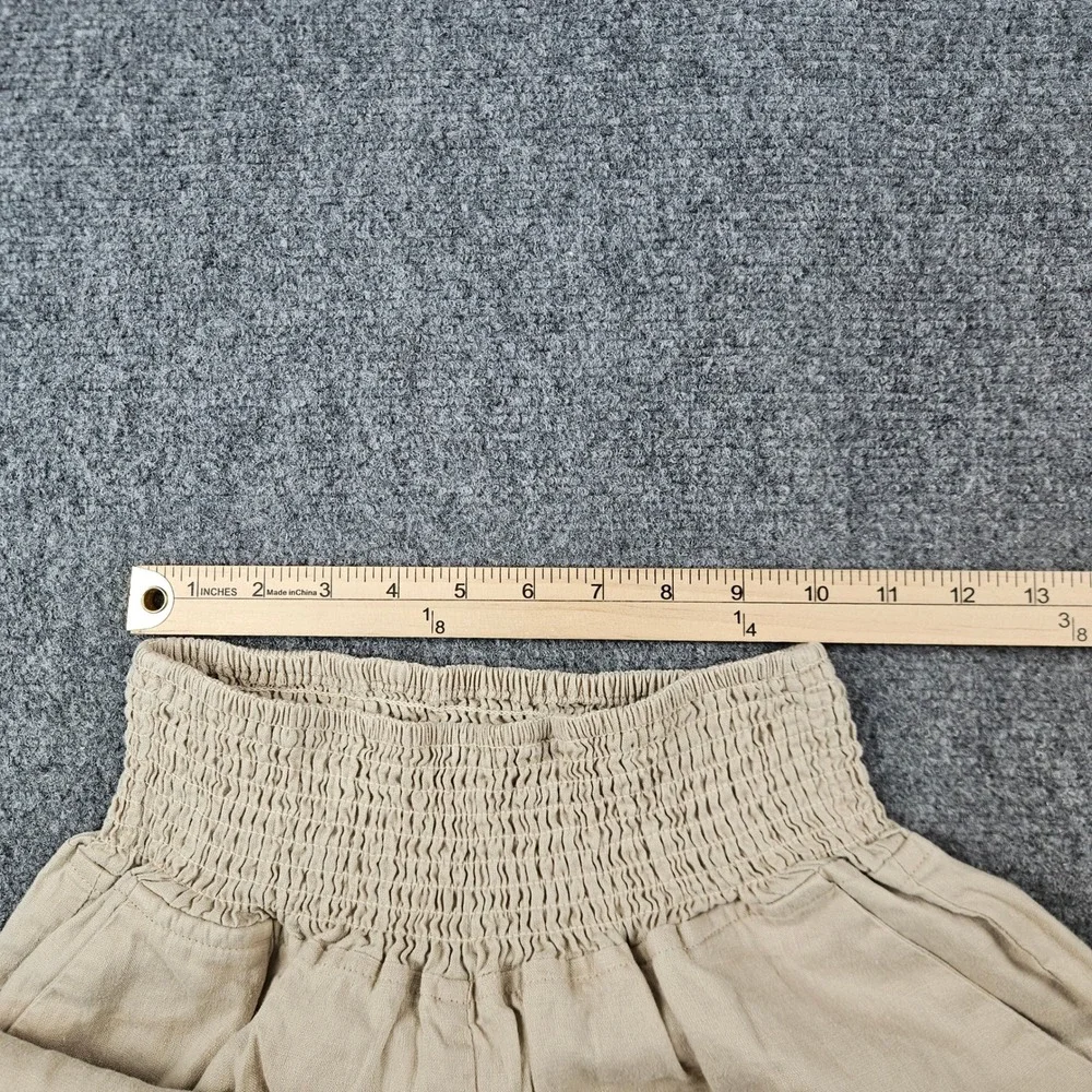 Quince 100% European Linen Maternity Pants Driftwood XS Smocked Waist MANGORS001